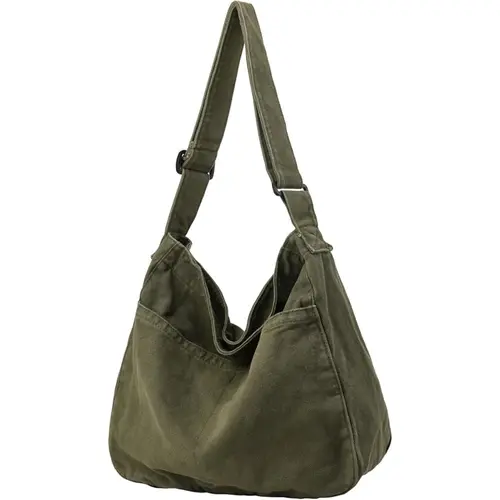 RIVEICH Canvas Hobo crossbody bag, multi pocket casual wallet, suitable for travel and work, neutral design, adjustable shoulder strap  chic tote bags purse messenger bag Daily Use-Cosmetics Summer large capacity crossbody wandering bag DealsForYouDays