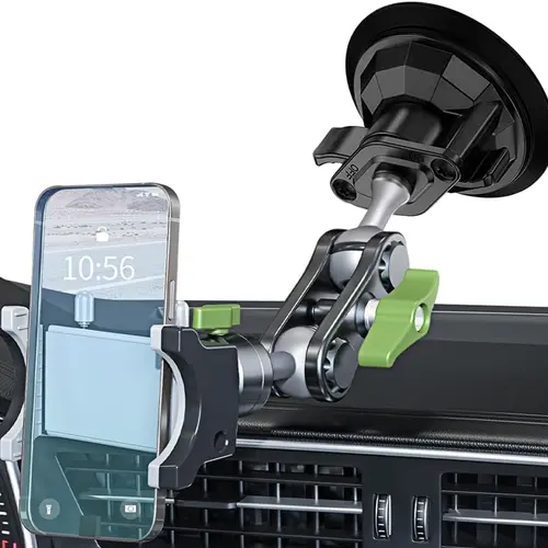 JOYTUTUS Adjustable Auto Phone Holder - Suction Dashboard Mount with Extension Arm, 360° Rotating Universal Ball Head, Vibration Damping, Strong Heat-Resistant Cup, Easy Installation, Buses/Desks Use, Cars Accessories