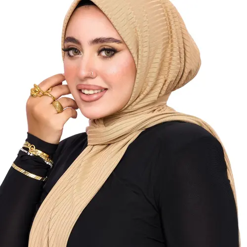 Women's Instant Cotton Rib Hijab - Easy-to-Wear Head Wrap Headscarf with Metal Pin for Muslim Modesty