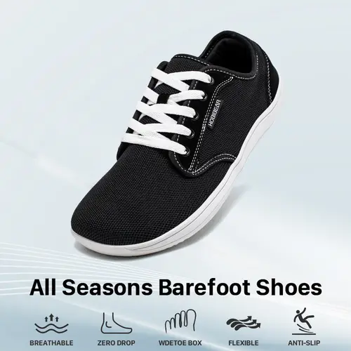 HOBIBEAR Women's Wide Minimalist Barefoot Sneakers - 0 Drop Sole, Breathable Knitted Upper, Wear-Resistant Rubber Sole, Outdoorfun Shoes for Gym-Trail Use, Casual Water Sports Women's Barefoot Shoes