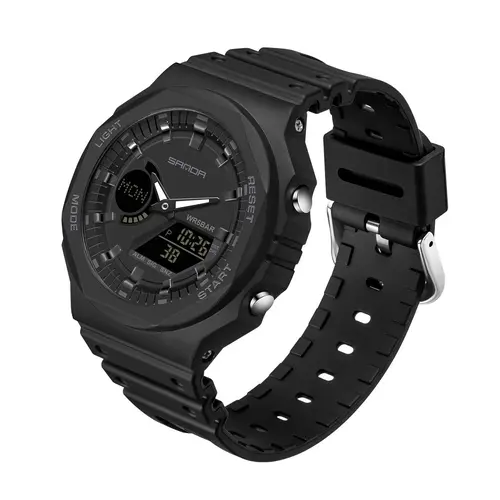 Men's Sportive Digital Analog Quartz Watch, Fashionable Digital Watch with Silicone Strap, Waterproof Watch with Digital Display for Men, Modern Waterproof Watch, Sporty Waterproof Watch, Digital Analog Watches, Modern Trendy Watch, Fashionable Wristwatch