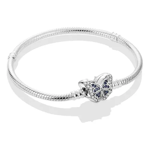 MULA S925 Silver-Plated Butterfly Bracelet | Set with Sparkling Zirconia | Inspired by Nature | An Elegant Gift for Women | Can be paired with Pandora charms and beads