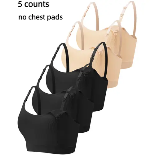 Maternity Solid Color Nursing Bra, Casual Comfortable Adjustable Strap Bra for Daily Wear, Pregnant Women's Lingerie for All Seasons, Maternity Bras for Pregnancy
