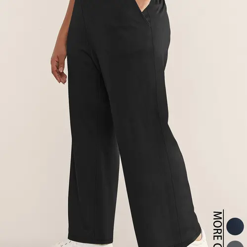 【Plus Size】 Solid Color High Waist Straight Leg Pants, Casual Comfy Pocket Trousers for Daily Wear, Women's Bottoms for Fall & Winter