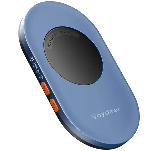 Vaydeer Mouse Jiggler - Compact Ultra-Thin Ergonomic USB Accessory with Adjustable Interval Timer, Compact Ultra Quiet Micro-Motor, Type-C Compatibility, Undetectable Realistic Movement, Driver-Free for Office Use & Security, Easy Operation