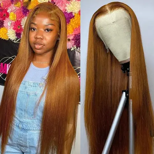 Hot Star 13X6 Ginger Color HD Transparent Lace Front Wigs Human Hair Straight and Body Wave Wigs Pre Plucked With Baby Hair
