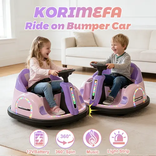 KORIMEFA 12V Electric Ride on Bumper Car sohochic Toys 360° Spinning Bumping Toy Gifts Cars, Music Play, Lights for Kids, DealsForYou