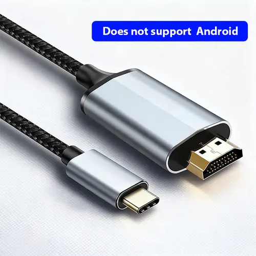 4K USB C to HDMI Cable High-Speed Thunderbolt 3/4 Compatible for iPhone 15 iPad Pro iMac MacBook Pro/Air 2020 iPad Air 4 S21 XPS 17 6/9ft Accessories Does not support Android, Ultra Hd, Usb-C To Hdmi Cables, C-Type Cables, Compatible Devices, Length Optio