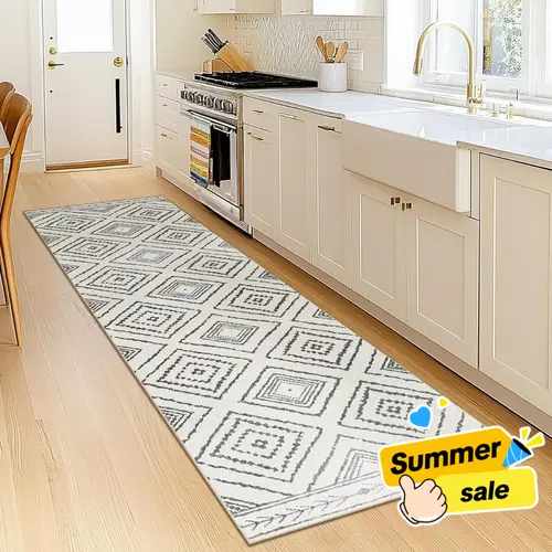 Back To School | BESTSWEETIE 2x10 Washable Runner Rugs, Boho Area Rugs For Hallway, Entryway, Living Room & Kitchen - Soft & Non Slip Fall Home Decor-Moroccan Rustic Farmhouse Decor, Rug For Country Room & Dorm