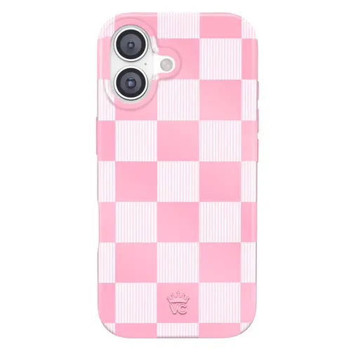 Velvet Caviar Pink Vibe Checkered iPhone Casing - Cute, Trendy Smartphone Accessory for Handheld Devices, Drop-tested Shockproof Phone Case for iPhone, Protective, Cover