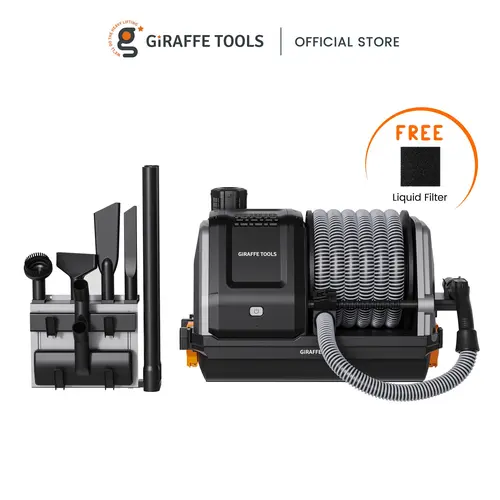 [SummerFinds] Giraffe Tools Wall-mounted Grandstorm Retrctable Vacuum Cleaner 30ft hose with On-Touch Remote, Instant control, HGTV Editors' Clean Home Awards 2026,  6 Nozzles 20KPA Suction 4.5 Gallon Dustbin, Replaceable Filter for Wet Dry Home Cleaning