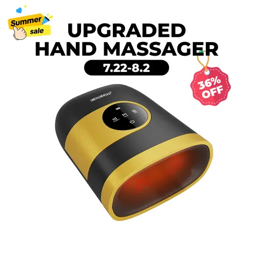 CINCOM Upgraded Hand Massager, Cordless Finger Soother with Gentle Warmth, Customizable Comfort Settings, Easy-to-Read Display, Rechargeable, Perfect for Relaxation, Ideal Gift for Loved Ones,dorm essentials