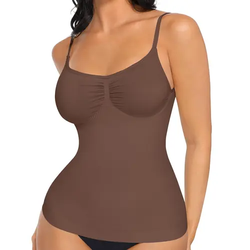 FeelinGirl Tank Top Womens Shapewear Tummy Control Cami Tanks Seamless Camisole Tops Womenswear Spaghetti Strap Underwear Lady #Summervibes