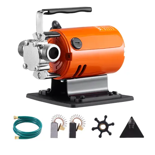 Portable Water Transfer Utility Pump, 1/10 HP 360 GPH with Wear-Resistant Aluminum Body for Pool and Garden, Includes 6 ft Hose & Carbon Brushes, Liquid Transfer Pump, 120V Ac, Anti‑Corrosion Coat