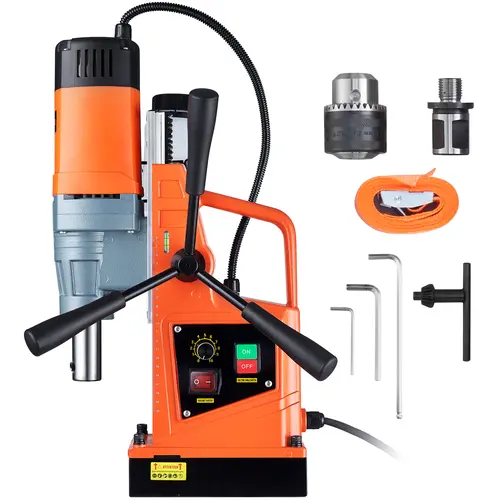 【Summerfinds】VEVOR Magnetic Drill 1550W 2" Boring Diameter2922lbf/13000N 500 RPM Portable Electric Mag Drill Press with Variable SpeedDrilling Machine for any Surface Home Improvement Industry Railway, Tools