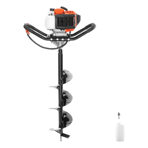 【Summerfinds】VEVOR Post Hole Digger 43cc 1250W Auger Post Hole diggerGas Powered Earth Digger with 8" Earth Auger Drill Bit30 inch Long Alloy Steel Augerfor FarmlandGarden and PlantEPA certification, Tool, Heavy Duty, Tool Kit