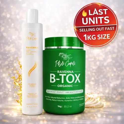 I BELLI CAPELLI Ravenna Organic B-Tox 2-Piece Kit, Non Toxic Cleansing Treatment with Hydrating Shampoo & Argan Oil Hair Mask for Glossy Frizz Control, Deep Clean, Anti-Residue, All Hair Types, Hair Masks, Organic, Kind Care
