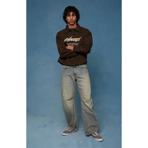 Pacsun Men's Mason Baggy Barrel Jeans Medium Blue Tinted