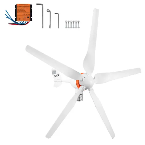 【toolupgrade】VEVOR 500W 12V AC Wind Turbine Generator Kit, Super Quiet Home Backup Generator with MPPT Max Tracking Controller, 5 Blades, Auto Windward Adjustment for Gazebos, Chalets, Motor Homes