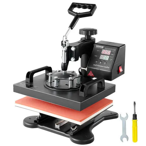 【BackToSchool】VEVOR Heat Press Machine, 12x10Inch (30x23cm) DIY Craft Tool for T-Shirts, Bags, Garments, Mats, Jigsaw Puzzles, Heat Transfer Sublimation Iron