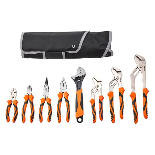 【toolupgrade】VEVOR Pliers Set, Various specifications, High Carbon Steel, Groove Joint Pliers, Linesman's Pliers, Long Nose Pliers, Diagonal Cutter, Adjustable Wrench, and Tool Bag, Heavy Duty, Hardware