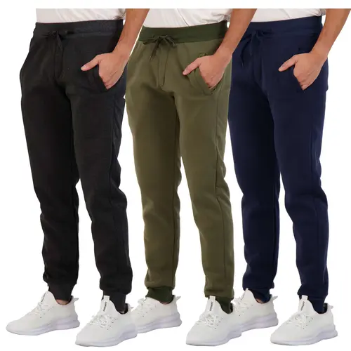 3 Pack Men's Sweatpants Cotton Fleece Joggers Workout Lounge Gym Pants