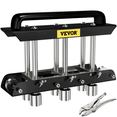 【BackToSchool】VEVOR Heavy Duty 3-Station Edge Roller Hardware, Large Radius Sheet Metal Brake with 0-90° Bending Angle, Handle-Equipped Pliers for 0.63"-5.7" Bends in 30-19 Gauge Steel, Industrial Metal Roofing Tool