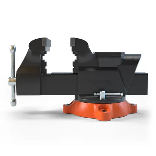 【toolupgrade】VEVOR Bench Vise, 4.5-in Jaw Width, 5.9-in Jaw Opening, 360° Swivel Locking Base with Anvil, Heavy Duty Ductile Iron Workbench Vise with Fast Install Kit, 20kn Clamping, 0.6-2.9-in Pipe Grip for Drilling Handles Flat, Pipe, Tube Parts