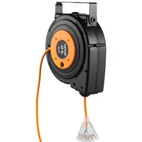 【toolupgrade】VEVOR Automatic Retractable AC Power Supply Cord Reel, Heavy-Duty 12AWG/3C SJTOW Water-Resistant 45FT Extension Cord, 180-Degree Swivel Mounting Bracket, 4.5FT Lead-In, Ozone-Resistant, Black, Tested to Standards, for DIY, Commercial Garage