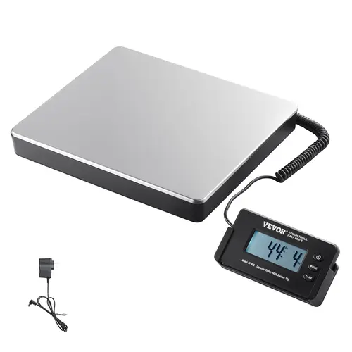 【toolupgrade】VEVOR Digital Shipping Scale, 440 lbs x 1.7 oz. Heavy Duty Postal Scale with Timer, Tare Function, HD LCD Screen Portable Package Scale for Luggage, Home, Post Office, AC/DC Powered, FCC Listed