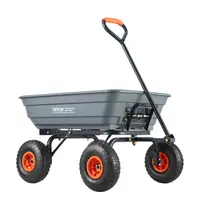 【summerfinds】VEVOR Garden Cart, Durable Poly Dump Cart with Simple Assembly Steel Framework, Versatile Dump Cart with Dual-Function Handle, Handy Wheelbarrow with 600 lbs Load Capacity, 10 inch Wheels