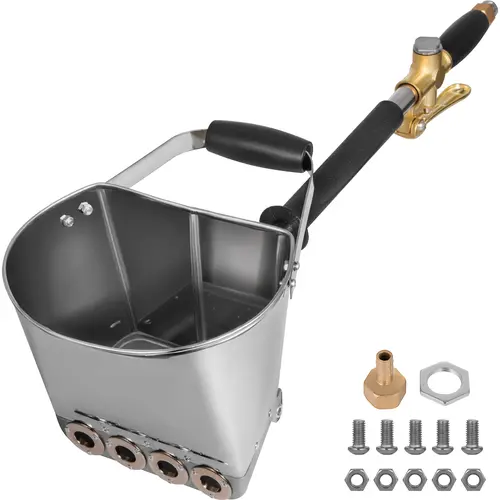 VEVOR 4-Jet 3Hp Stucco Plaster Cement Mortar Spray Gun, Portable with Removable Long Rod, Hopper Wall Paint Sprayer for Wall & Ceiling Painting Concrete Tool