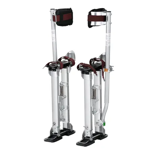 【summerfinds】VEVOR Drywall Stilts, 18''-30'' Adjustable Aluminum Tool Stilts with Protective Knee Pads, Durable and Non-slip Work Stilts for Sheetrock Painting, Walking, Taping, Silver
