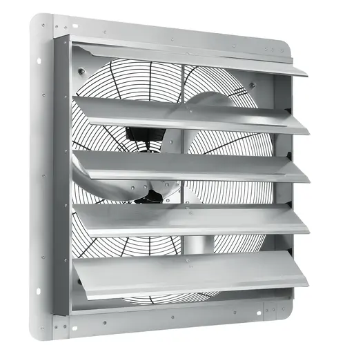 【summerfinds】VEVOR 24'' Shutter Exhaust Fan, High-speed 3320 CFM, Aluminum Wall Mount Attic Fan with AC-motor, Ventilation and Cooling for Greenhouses, Garages, Sheds, Shops, FCC, Wall Mounted Fan, Louvered Wall-Mounted Fans
