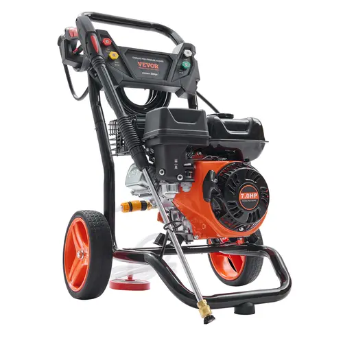 【toolupgrade】VEVOR Gas-Powered Pressure Washer, 3600 PSI 2.6 GPM Copper Pump, Portable Pressure Washer with Spray Gun Set & Extension Wand, 5 Quick Connect Nozzles for Concrete/Drives, Car Cleaning, Back Yard