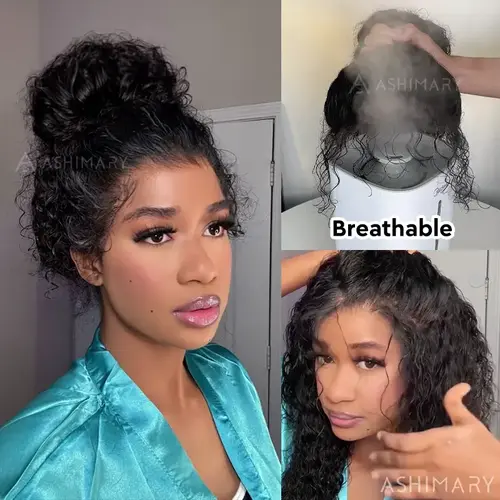 250% Density Water Wave Invisi Strap Snug Fit 360 Wig with Drawstring Bleached Knots Pre Cut Lace Beginner Friendly Glueless Ready to Go Human Hair Pre Everything with Baby Hair Around Wig