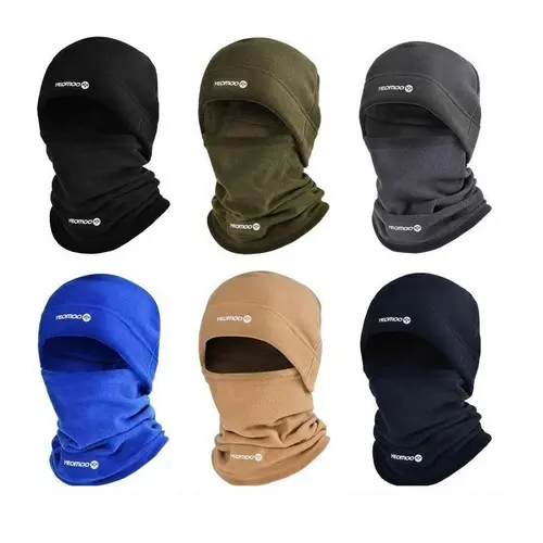 Yeomoo 2-Piece Windproof Balaclava - Ski Mask as Beanie with Scarf, Polar Fleece Full-Face Cover with Face+Neck Coverage, 14.56in Face Fit for Cycling, Skiing