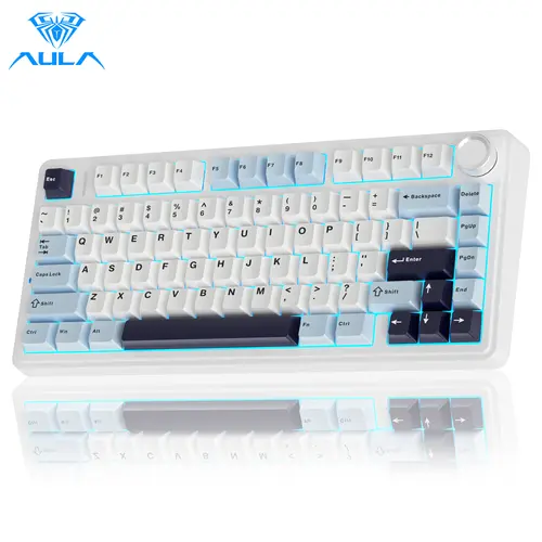 AULA F75 75% Wireless Mechanical Gaming Keyboard for Gamers, Gasket Hot-Swappable Custom Keyboard with Pre-Lubed Reaper Switches, RGB Rainbow LED Backlit RGB Lights, Tri-Mode Contemporary Wireless Keyboards, Budget Office Computer Accessory