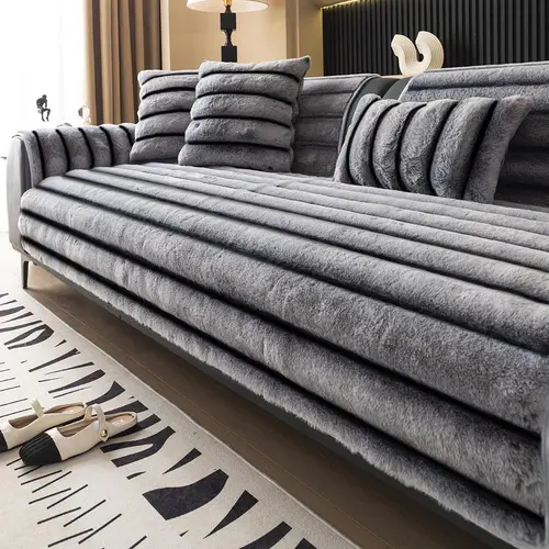 Modern Soft Plush Sofa Cover, Couch Slipcover, Washable Couch Cover, 1-Count Non-Slip Comfortable Sofa Cushion Cover and Pillowcase without Filler, Reusable Couch Protector, Sofa Couch Covers, Sofa Protector for Home Living Room, Bedroom and Hotel