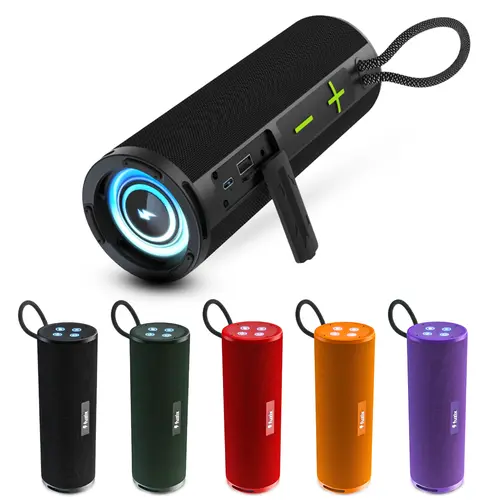 Fuzix Vibe Portable Wireless Bluetooth Speaker - Dual 7W High-Power Loud Bass, Long-Lasting Battery, Dynamic Sync LED Light, TWS Stereo, TF Card, U Disk, Aux Input, FM Radio, Handsfree Calls Compact Audio Device, Portable Speakers, Wireless Speakers