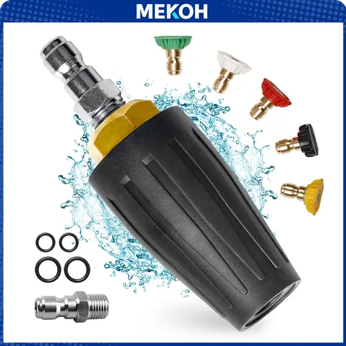 4000PSI Turbo Nozzle Universal Pressure Washer Nozzle Tips Rotating Nozzle 2.7 Orifice Power Washer Nozzle Accessories 2.7GPM Spray Nozzle for Concrete, Driveway, 1/4'' Quick Connect Attachment toolupgrade