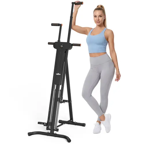 RELIFE Vertical Climber - Sturdy Metal Frame Stair Stepper with 5-Level Adjustable Resistance, Smooth Grease-Free Pedals, Rock-Climb Mode, Quiet Operation, 300 Lbs Weight Capacity, Folding Full Body Home Gym Cardio Equipment for Unisex Workouts