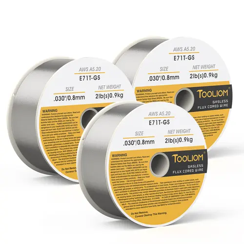 TOOLIOM E71T-GS .030" / .035" Flux Core Welding Wire – 2lb Spool Self-Shielded Gasless Carbon Steel MIG Wire, Ideal for Outdoor & All-Position Welding, No Gas Required