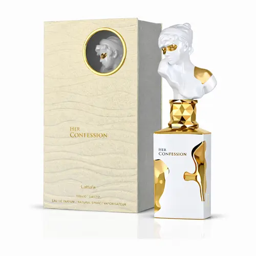 Lattafa Her Confession Eau De Parfum Spray - Limited Edition Liquid Women's Fragrance, Aromatic Luxurious Scent Blend with Spicy Vanilla & Tonka Bean, Long-Lasting Arabian Daily Wear EDP, 3.4 fl oz, Perfumes for Women, Gifts for Adults