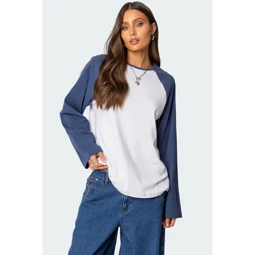 Oversized Raglan Long Sleeve T Shirt