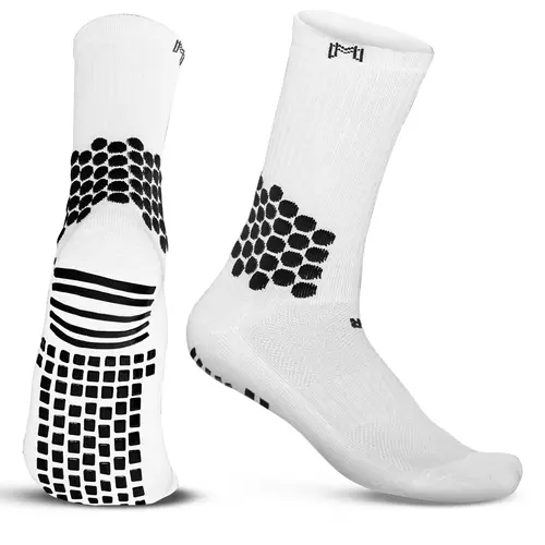 MediCaptain Soccer Grip Socks with Cushion Ankle Protection, NonSlip Soccer Socks, Blister Prevention Athletic Sock for Soccer, Basketball, Football Gripsock Sports Grip Socks