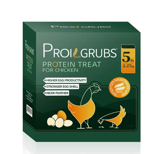 PROILGRUBS 5 LBS All-Natural Dried Black Soldier Fly Larvae: High-Quality Chicken Feed with Large Quantity -  treats for chickens   Non-GMO-Dried Worms for Chickens  Treats, Dried Meal Worms high proteinfor Chickens, Hens, Birds Feeding #sohochic