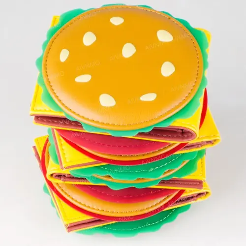 Cute Hamburger Shaped Bifold Wallet, Colorblock Card Holder, Fashionable Moneybag for Women & Girls, Casual Trendy Versatile High-quality Daily Wallet, Pu Leather Wallet, Wallet Purse, Kawaii Wallet, Cute Wallets #GLOBAL PICKS