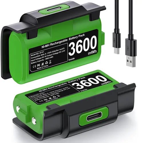 ESYWEN Dual 2*3600mWh Xbox Battery Pack with LED Indicator, 12-Hour Long-Lasting Playtime, Compatible with Xbox One/S/X/Elite and Series S/X,back to school,back to school haul