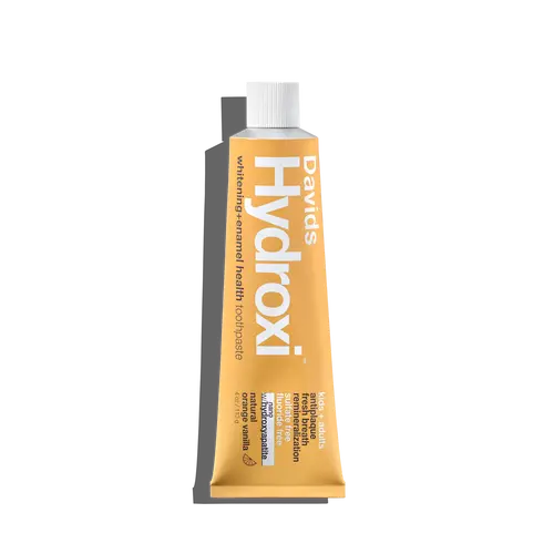 Davids Hydroxyapatite Remineralizing Toothpaste - Fluoride-Free, Xylitol-Infused for Sensitive Teeth, Natural Orange Vanilla Flavored, 4 oz Teeth Whitening Products with Gentle Stain Lift, Dental Enamel Care & Enamel Support
